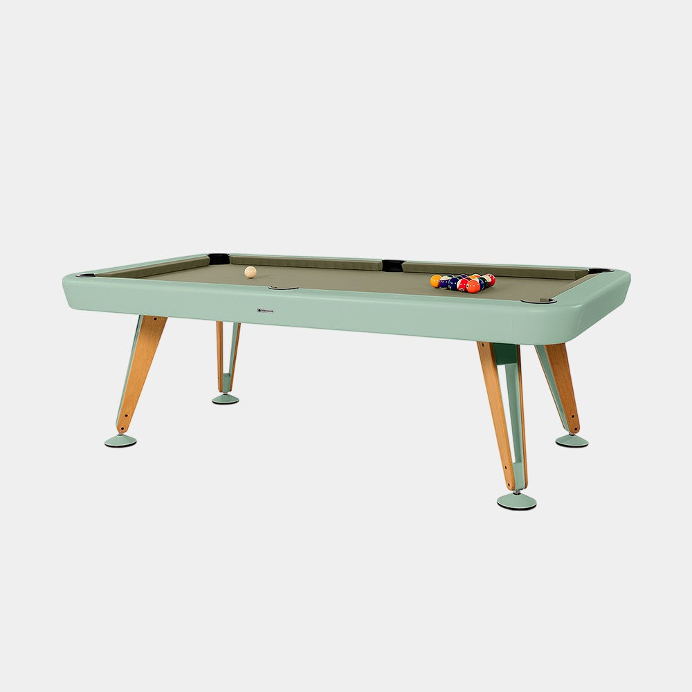 Diagonal biliárdasztal – Zsályazöld kivitelben